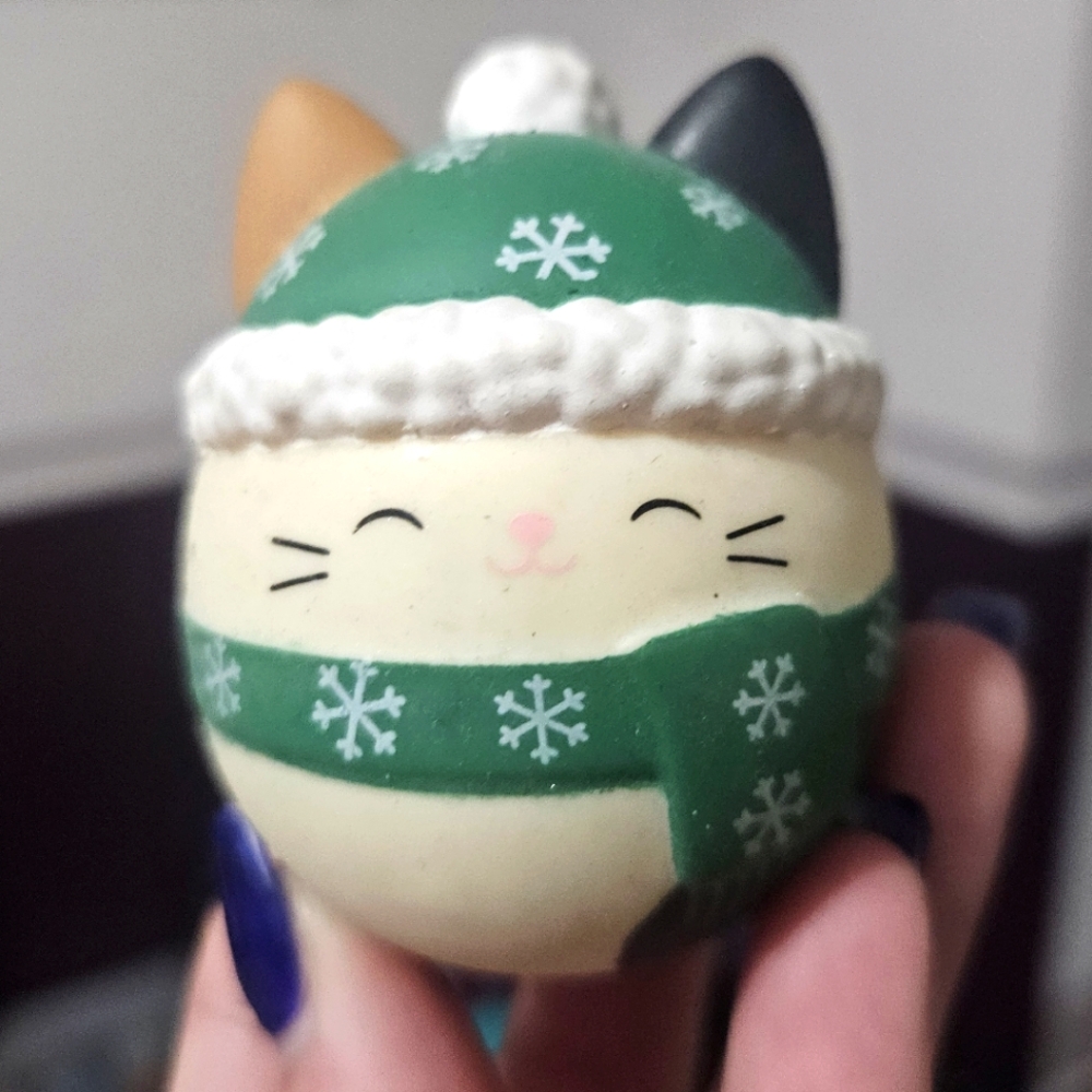 Christmas Winter Cam the Cat Squooshems by Squishmallows 2" stress ball like